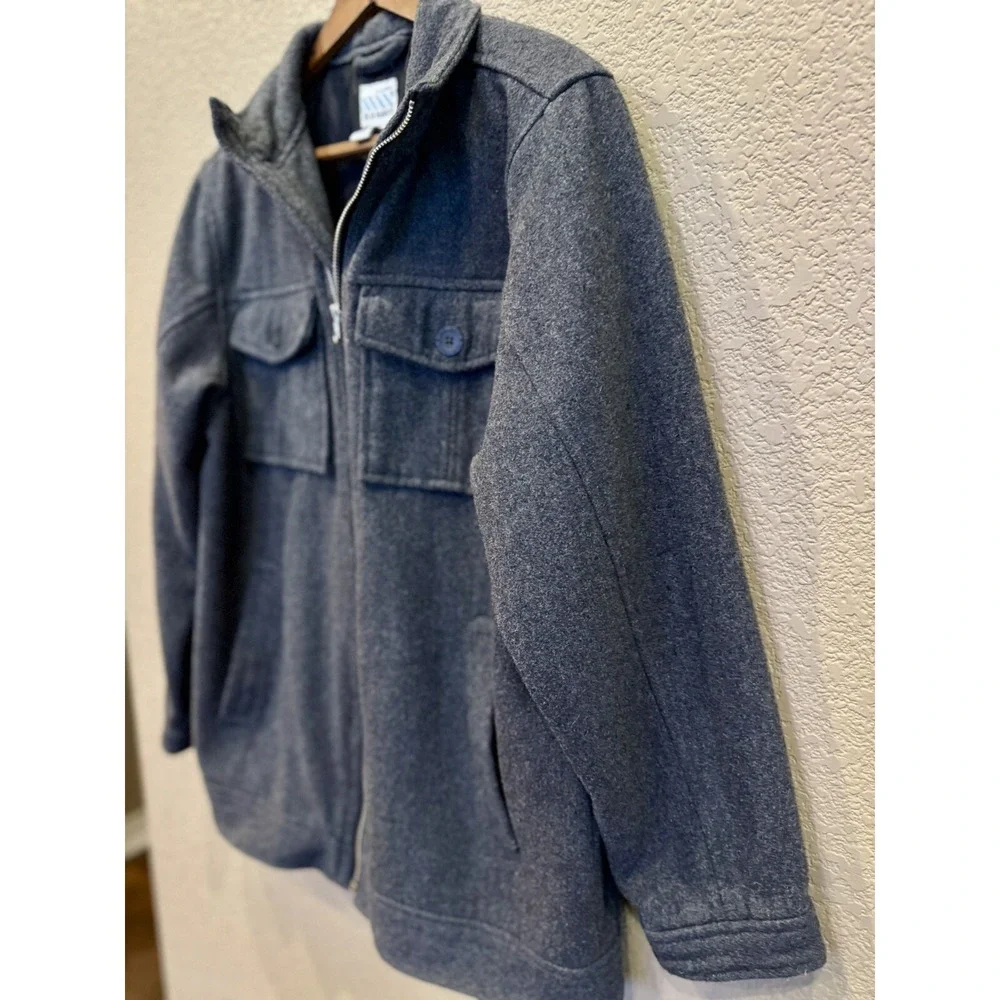 Old Navy Jacket Youth Large 12/14Full Zip Wool Blend‎ Moto Dark Gray Outdoor